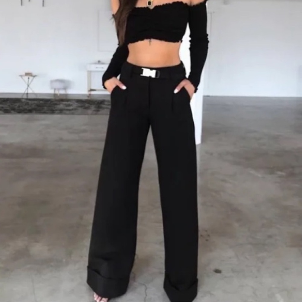 I.AM.GIA Mira Pant Black Wide Leg Size Small